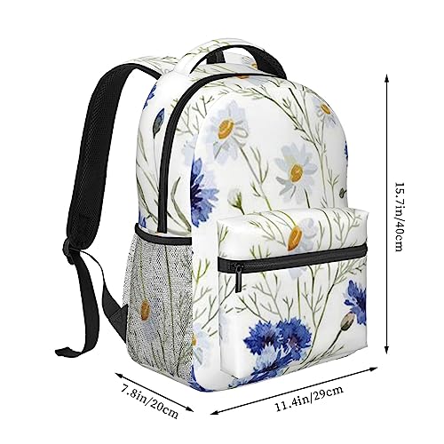 Sac à dos d'écolier à fermeture éclair solide motif chouette et branches