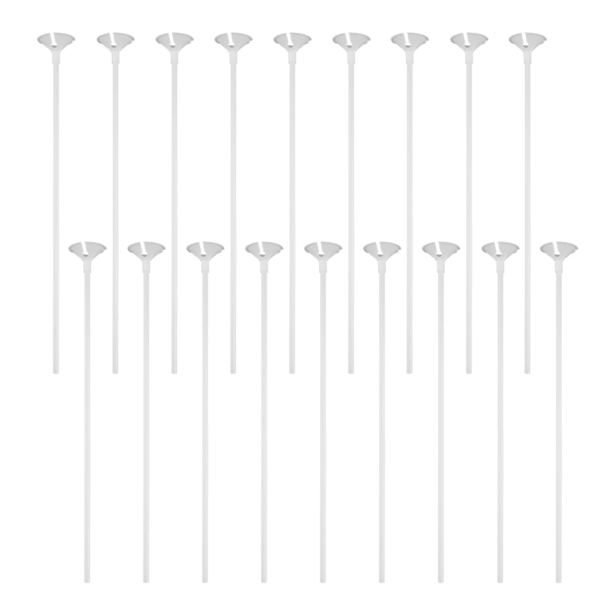 Lotsdonxia 100 Pcs Balloon Sticks with Holder Cups, Reusable Balloon Display Stands for Party Decorations, Baby Showers, Birthdays, Weddings and Graduations (White)