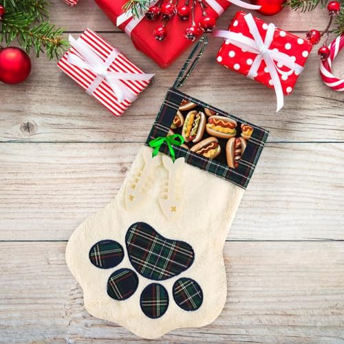 Calcetín de Navidad personalizado con perros calientes para chimenea 5