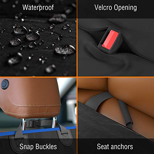 Active Pets Dog Car Seat Cover Car Seat Protector- Dog Seat Cover for Back Seat of SUVs, Trucks, Cars - Waterproof & Convertible Dog Hammock for Car Backseat - Dog Travel Accessories - Blue