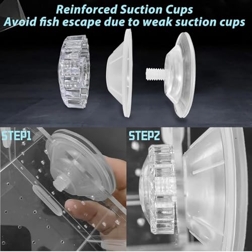 Image of PINVNBY Acrylic Fish Breeding Box，Guppy breeding Box Acrylic Fish Isolation Box Aquarium Incubator with Suction Cups for Guppy Shrimp Small Baby Fishes（3.9 x 3.9 x 3.9 inches）