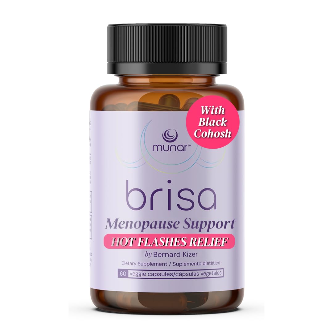 Munar Brisa Menopause Support – Hormonal Balance for Women with Milk Thistle, Vitex, Black Cohosh and Rhubarb. Reduces Hot Flashes, Boosts Energy,