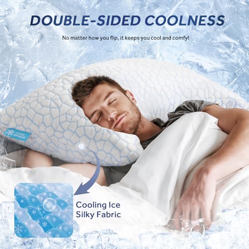 Almohada de espuma viscoelástica tamaño queen con enfriamiento miniatura 4