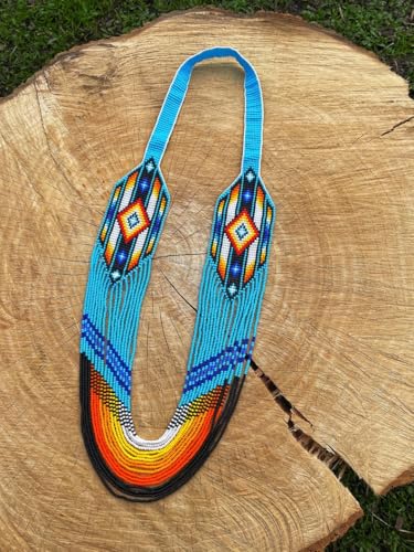 Collier Gerdan ukrainien Firebird bijou traditionnel en perles de rocaille - 2