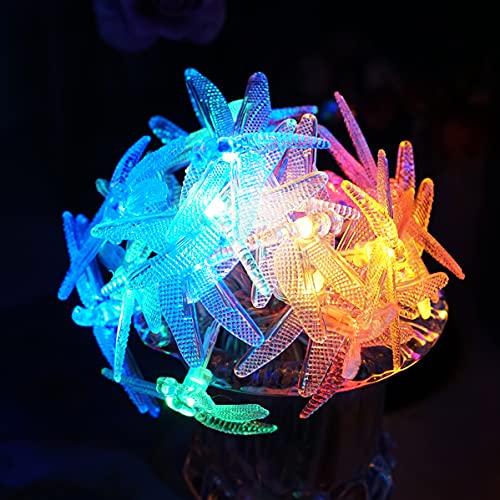 Dragonfly Starry String Lights 10Ft 20 Led Decorative Twinkle Fairy Lighting Strand Battery Powered With 2 Modes For Bedroom Wedding Birthday Party Christmas Decor (Multi-Colored) #TOP1