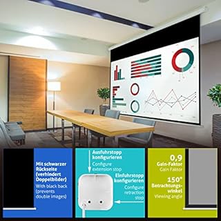 ESMART Professionale MIMOTO Schermo del motore per luce diurna GRIGIO 265x150 cm (120") 16:9 | Telecomando programmabile | Dello schermo di proiezione del proiettore elettrico per home cinema LCD LED