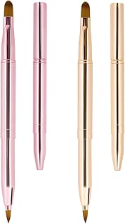 Unaone 2-Pack Retractable Dual-Ended Lip Brushes with Lids - Precision Lipstick & Lip Gloss Applicator