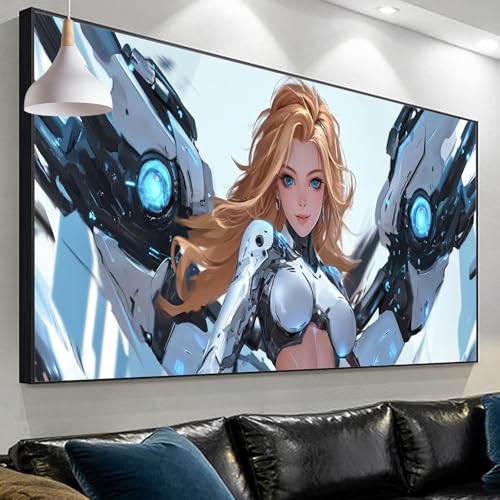 Diamond painting femme contre l'ennui avec grand canevas mécanique relaxant