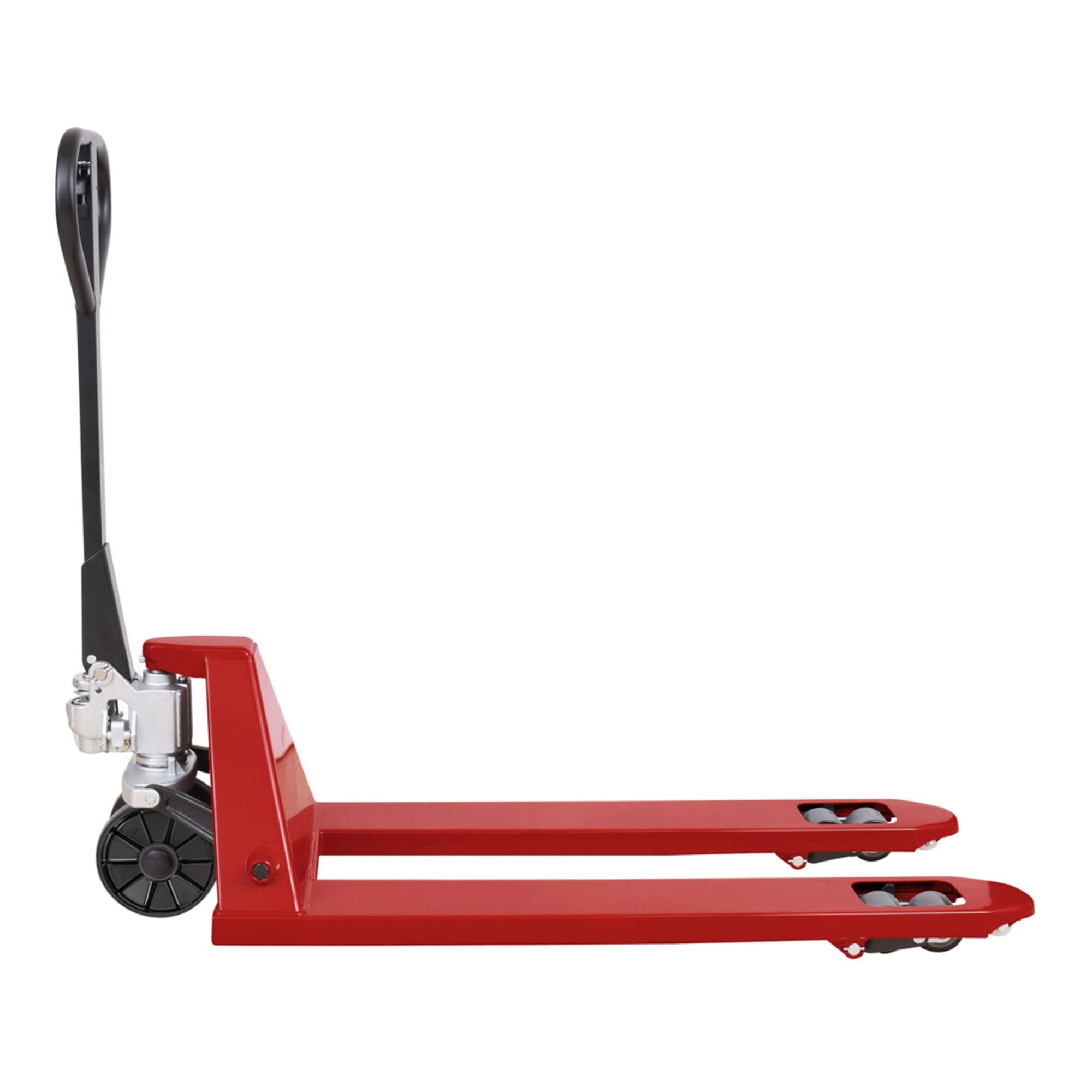 STIER Gabelhubwagen Tragkraft 2500kg Gabellänge 1150mm Nylon-Reifen mit Quicklift, Handhubwagen mit Industrie-Stahlrahmen, wartungsarme Handhydraulik, Lenkeinschlag von 210°