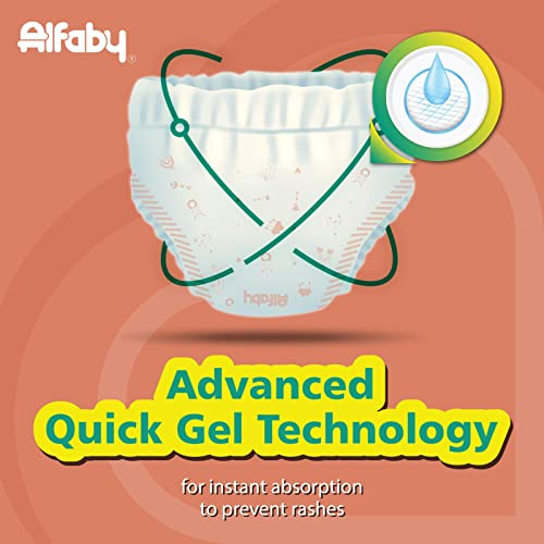 Image of Alfaby Baby Diapers Pants | New Born Size Up to 5 Kg, 22 Count | Super Dry Comfy Pant Style Disposable Diapers for Babies | Leak Proof, Soft & Rash Free | Uninterrupted Baby Sleep |12 Hours Absorption