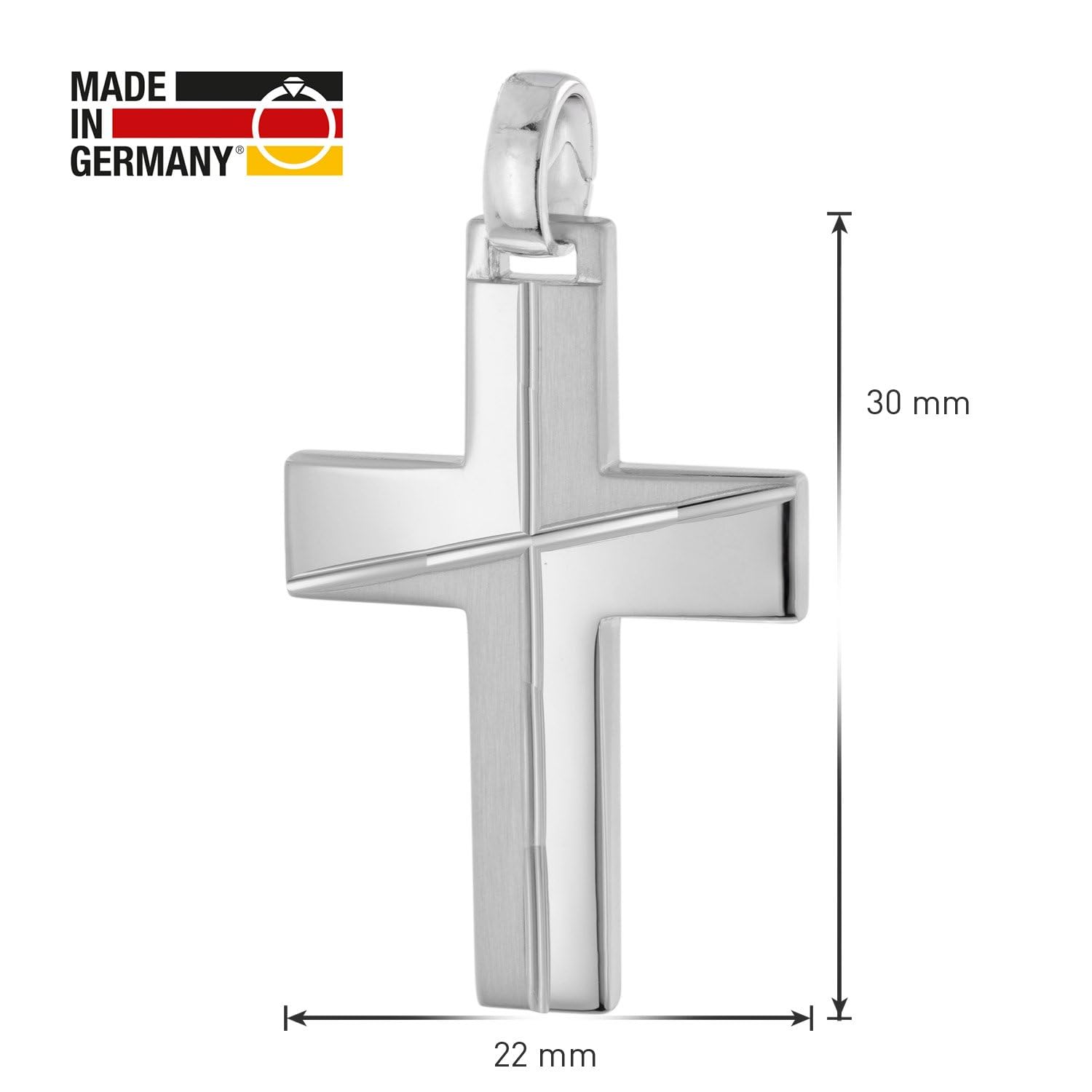 trendor Herren-Halskette Mit Kreuz 925 Silber Rhodiniert 28408 | zeitloses Schmuckstück für Männer, modisches Accessoire