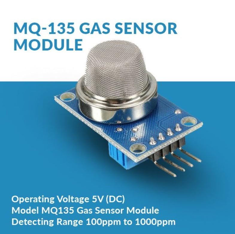 Image of Robocraze MQ135 MQ-135 Air Quality Sensor Hazardous Gas Detection Module For boards compatible with Arduino, AVR | Internet of Things Project IOT Science Project (Pack of 5)