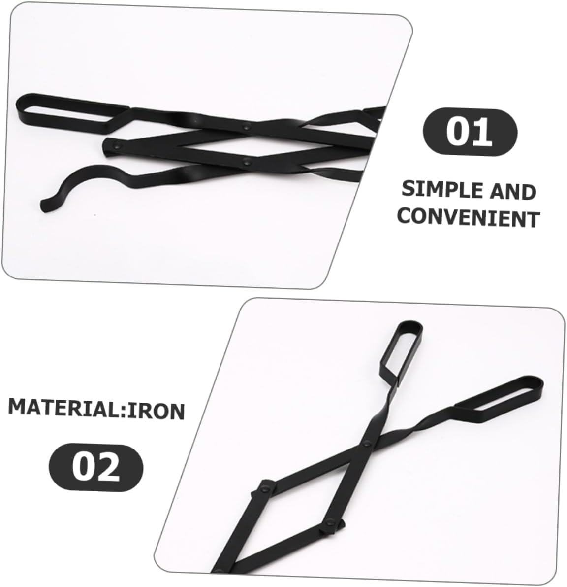 Indoor/outdoor Firewood Tong Fireproof Metal Tong for Log Bbq Tool Durable and Safe Folding for