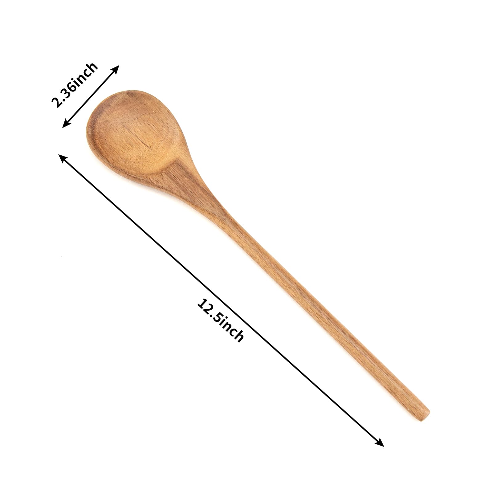 Holzlöffel zum Kochen, 32,5 cm langer Griff, Holzkochlöffel, Rührlöffel, Probierlöffel für Antihaft-Kochgeschirr