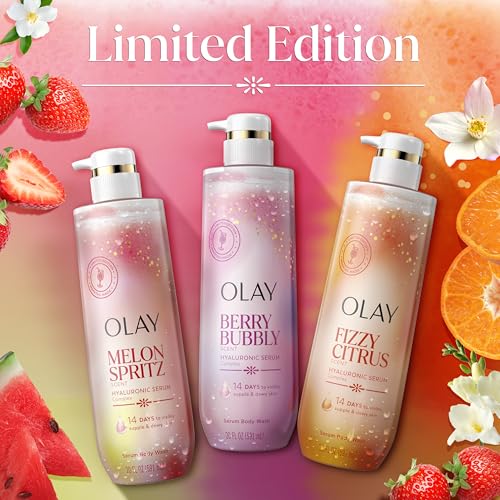Olay Body Wash for Women, Intensely Hydrating, Pro-Hyaluronic Acid Serum Complex, Renews Moisture, Vitamin B3 Lameller Technology, For All Skin Types, Fizzy Citrus Scent, 20 fl oz - image 9