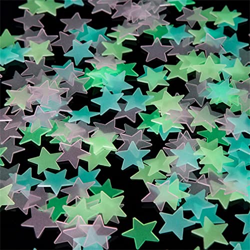Zhenlik Colorful Glow In The Dark 50 Pcs Luminous Stars Fluorescent Noctilucent Plastic Wall Stickers Murals Decals For Home Art Decor Kids Bedroom Room Decorations #TOP2