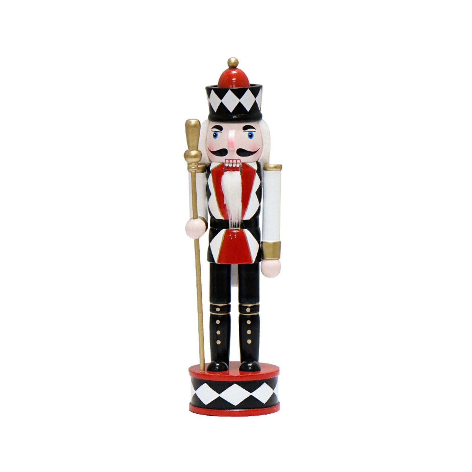Hsioluted 12inch Wood Nutcrackers King Figurine Doll Christmas Decoration for Holiday Tabletop Puppet Holiday Home Farmhouse Decor Wood Nutcrackers