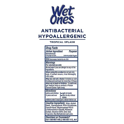 Image of Wet Ones Mixed 18 Piece Bundle of Human & Pet Wet Wipes, Tropical Splash Scent| 10 Packs Antibacterial Wipes, 20 Ct Plus 8 Packs for Pets Paw & Tushie Dog Wipes, 30ct