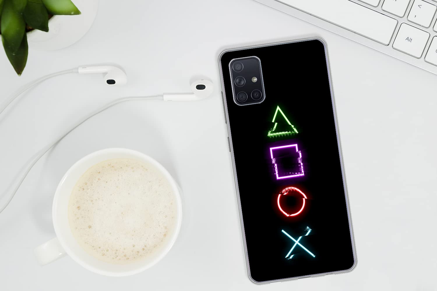 Funda para Samsung Galaxy A51 - Juego - Mando - Neón - Funda de Silicona/Funda Blanda para teléfono móvil