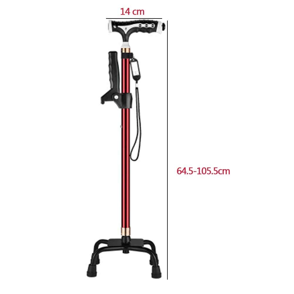 Bastón Plegable Ligero, Mango de Masaje Esmerilado con luz LED, Fuerte Capacidad de Carga con Mango ergonómico de Madera Muletas