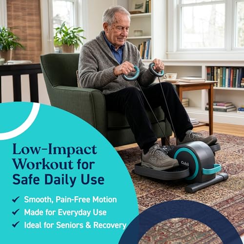 Image of Cubii Total Body Under Desk Elliptical Bike with Built-in Upper Body Resistance Bands | Seated Exercise Machine - Arms + Legs Workout for Seniors & All Ages, 12 Resistance Levels, LCD Display