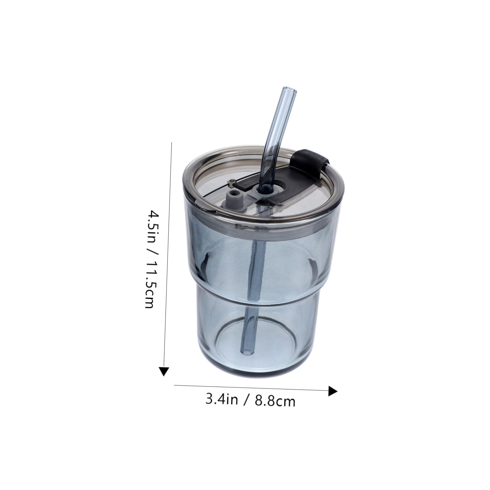 Alipis Ice Coffee Cups Glass Portable Mug Leakproof Straw Lid Safe for Travel Cup