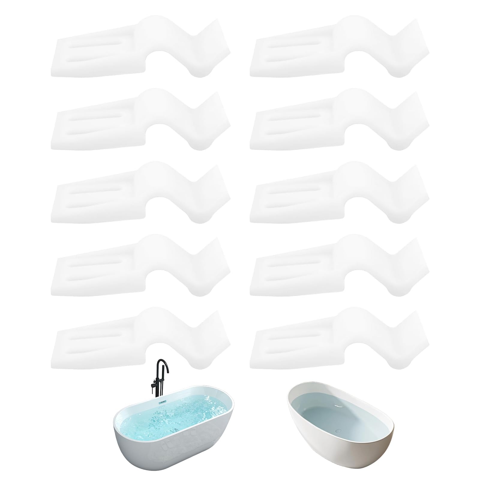 lrgnixs 10Pcs Bath Panel Clips,Acrylic Bath Panels White Clip,22x50x58mm Modern Board Clip Bath Accessories,Bath Panel Fixings Clips for Bathroom Accessories Installation