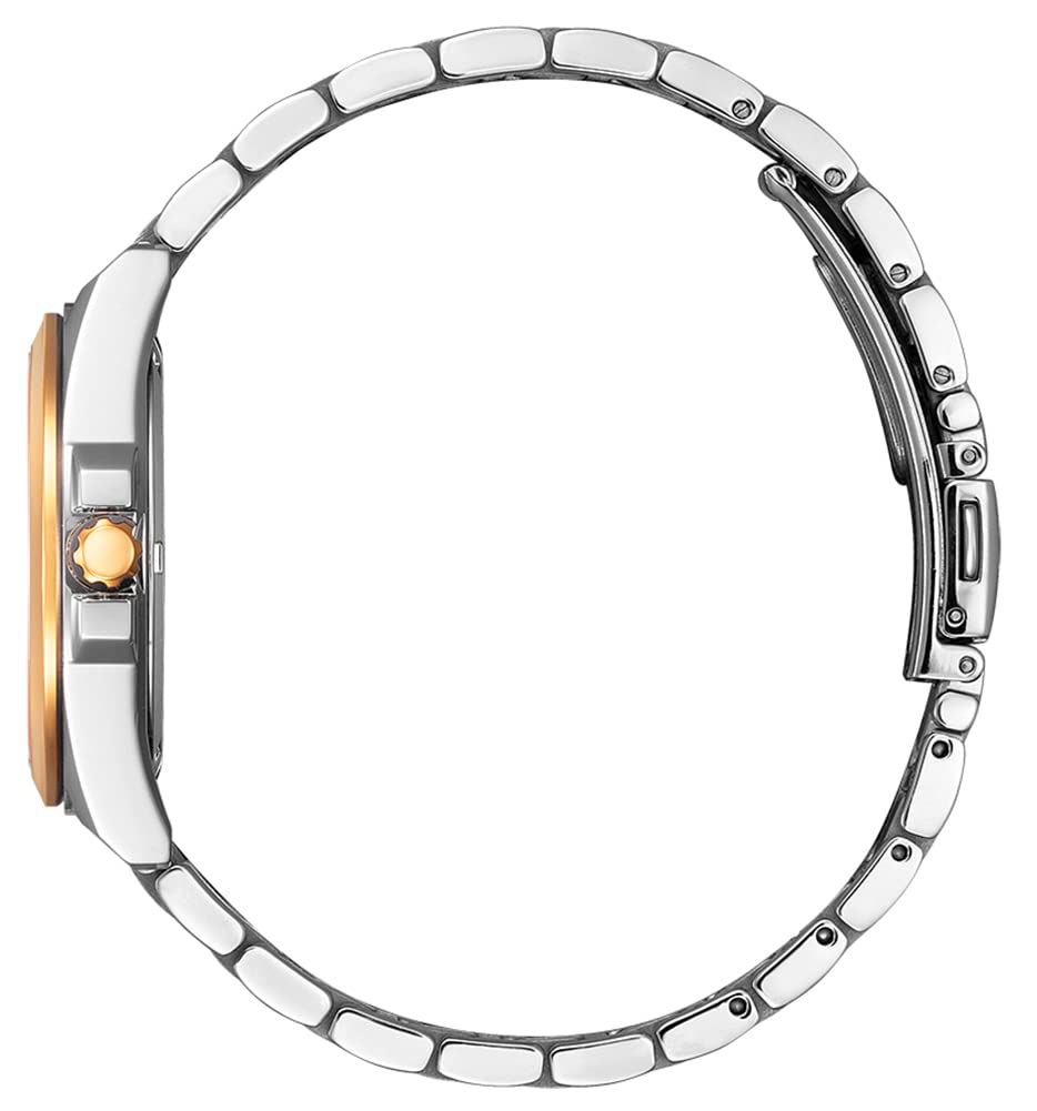 Citizen Eco-Drive Damenuhr Edelstahl, Schwarz, 33.5 mm, EO1213-85E | Eco-Drive Solar | Keine Batterie Nötig | Saphirglas | 10 bar Wasserdicht | 180 Tage Gangreserve | Datum | Edelstahlband