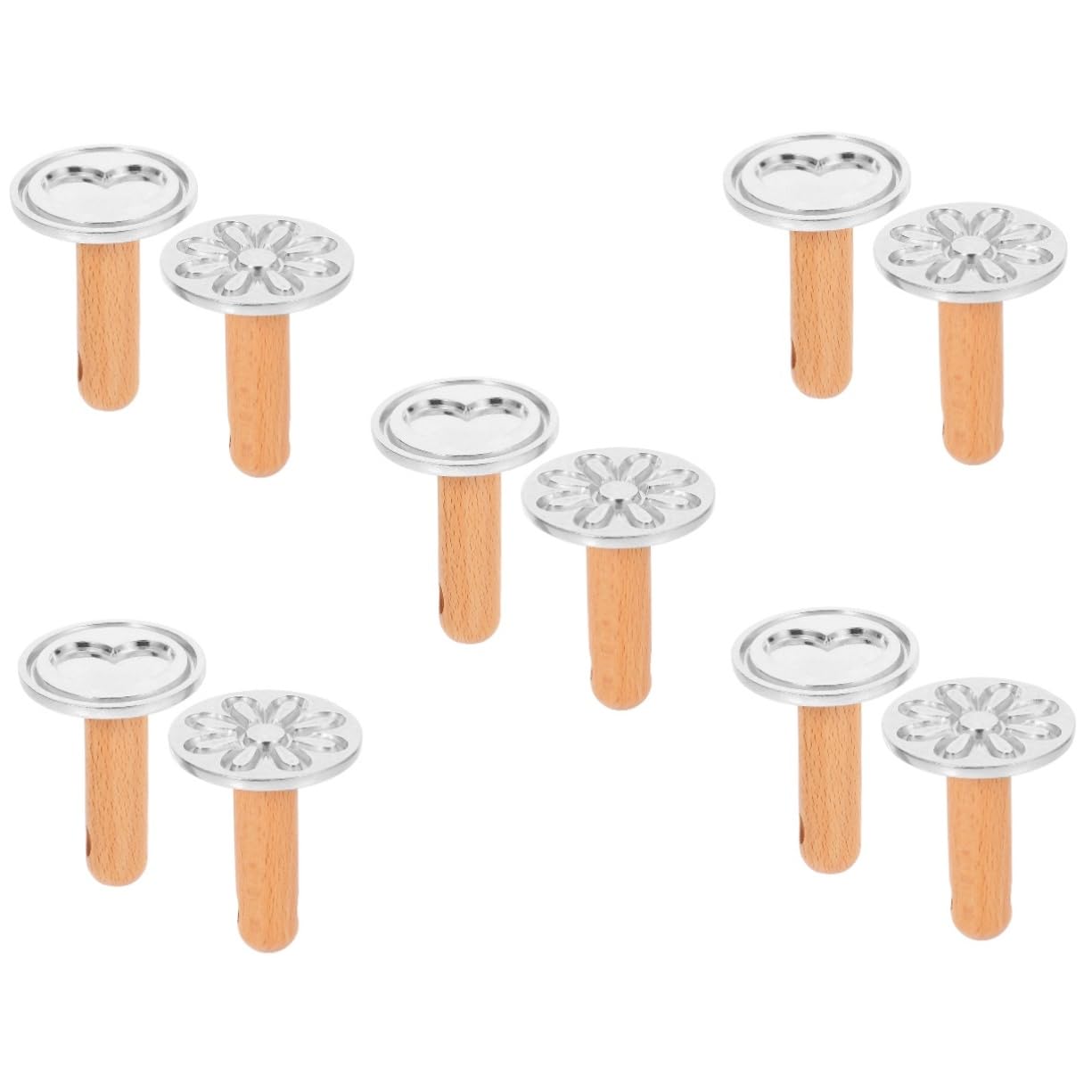 Amosfun 10 Piezas molde de galletas molde galletas molde de corazón molde para galletas de diseño molde para galletas y pasteles biscotes bizcocho de galletas molde dulce de madera