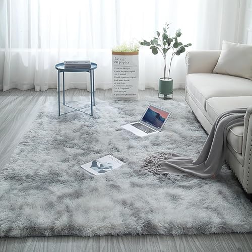 Tapete cuadrado shag 182x182 cm gris peludo suave miniatura 4