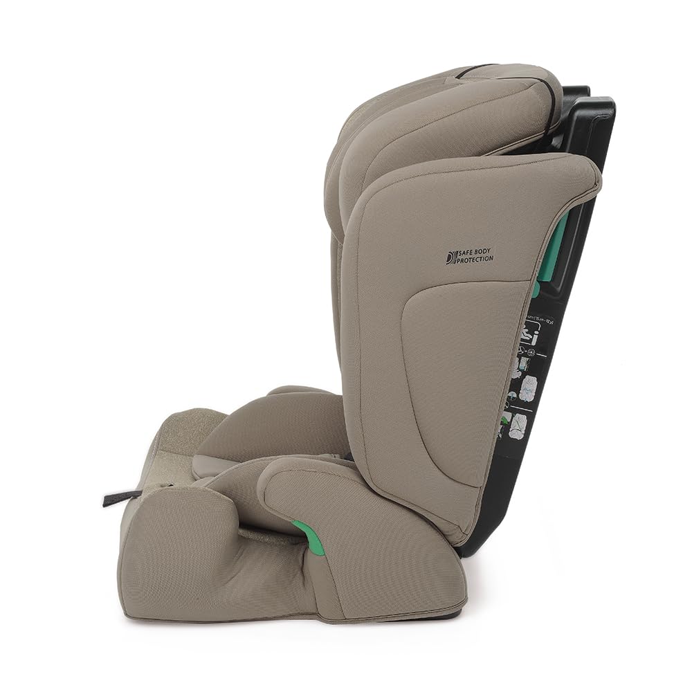 Foppapedretti Seggiolino Auto Babyroad I-Size, per bambini da 76 a 150 cm di altezza, 15mesi-12 anni, conforme ECE R129, Fissaggio a 3 punti, Safe Body Protection, Protezione Impatti Laterali, Sand