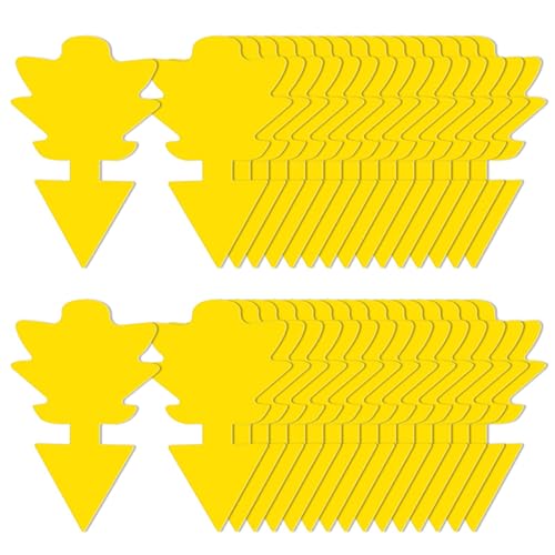 RUN HELIX Fruit Fly Pads, Bright Yellow Fungus Gnat Sticky Traps for Indoor Plants, Effectively catch flying insects, Easy-to-Use Pest Control for Gardens, Greenhouses & Homes (30PCS)