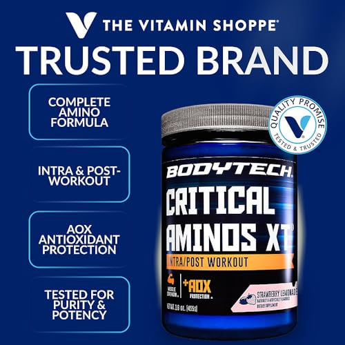 BodyTech Critical Aminos Xt Powder, Strawberry Lemonade, 15.9 Oz - Image 2