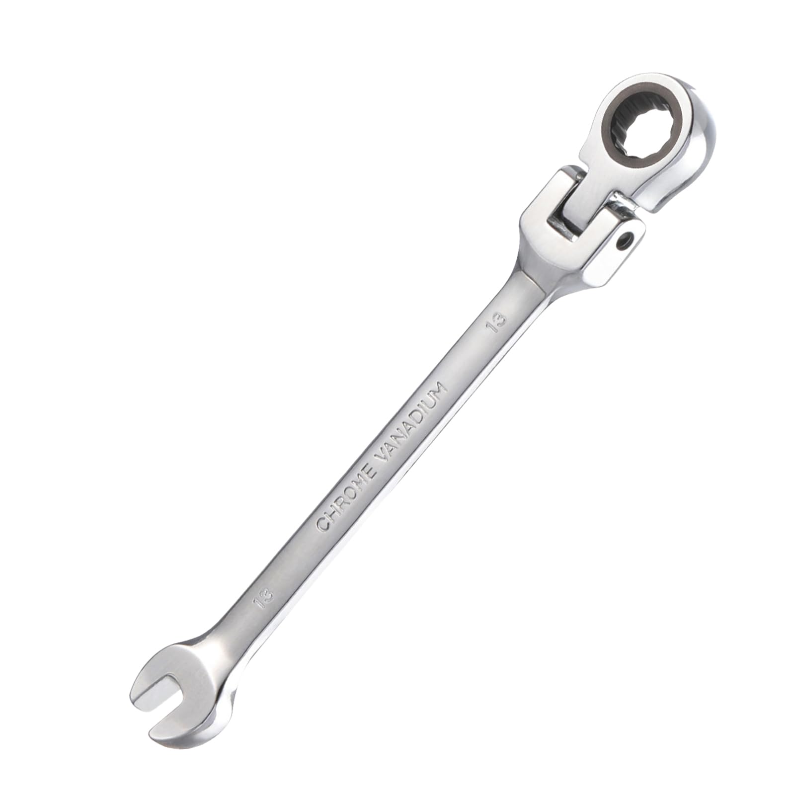 Llaves Fijas con Carraca,Cabezal Pivotante de 180° y Mecanismo de 72 Dientes, de Acero al Cromo Vanadio, de 13 mm, para Bricolaje, Coche, Bicicleta, Fontanería y Mantenimiento del Hogar.