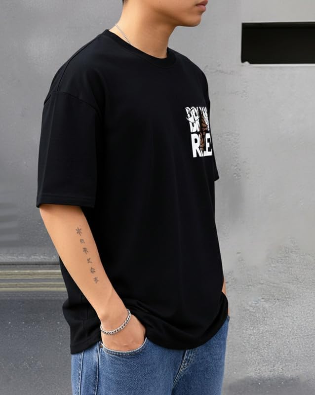 Image of AUSK Baggy Hip-Hop T-Shirt for Men - Graphic Printed T Shirts || Oversized Men Tshirt || T-Shirts