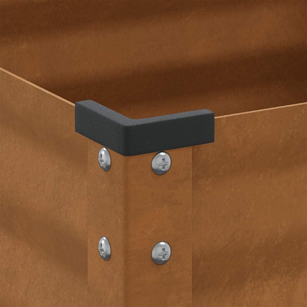 Macetero de jardín de acero Corten 100 x 41 x 90 cm para plantas flores hierbas aromáticas, maceta exterior resistente a los agentes atmosféricos con amplio espacio, decoración