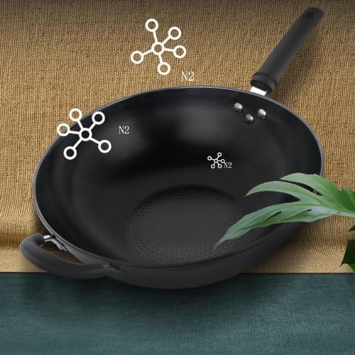 Wok antiadherente de hierro negro 13.4 pulgadas miniatura 2