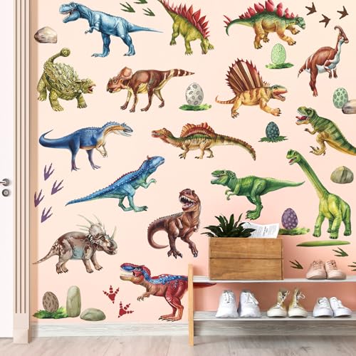 8 láminas de vinilos de dinosaurios acuarela 9.8x13.8 pulg miniatura 6