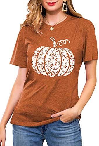 Halloween Pumpkin Shirt Women Leopard Graphic Tees Short Sleeve Fall T-Shirt Thanksgiving Gift Tops2