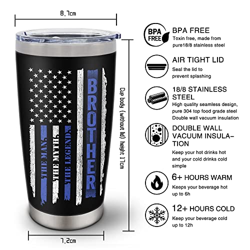 Big Brother Gift,Gifts For Brother Tumbler Coffee 20Oz 1Pc,Brother Birthday Gifts,Brother Gifts From Sister,Birthday Gifts For Brother,Best Gift Idea For Brother Men Him,Brother American Flag Cup #TOP1