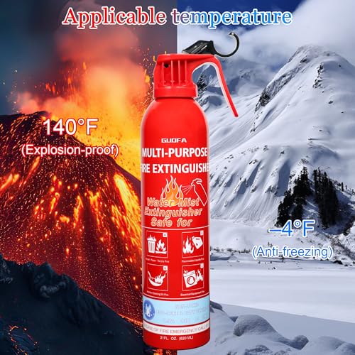Fire Extinguisher for Home, 2 Pack Vehicle Fire Extinguishers with Mount, 620ml Stay Safe Water-Based Extinguisher for Car, Boat, House, Kitchen, Suitable for A, B, C, K Fire Types - Thumbnail 2
