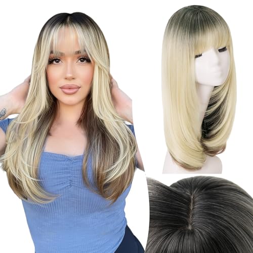 NOSTALGIA 20Inch Wig with Bangs for Women 4x4 Realistic Scalp - image 1