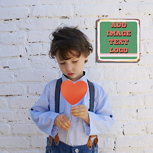 Cecekis Custom Metal Signs, 12" X 12" Personalized Retro Poster Metal Tin Sign With Photo & Text For Outdoor & Indoor Wall Decor Home Bar, Man Cave, Garage (Square) #TOP2