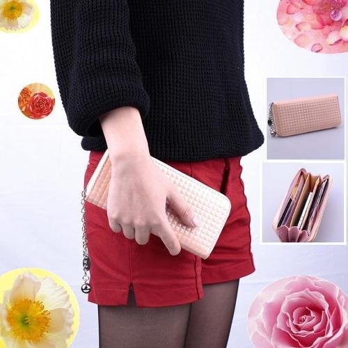 Lovely Fashion Women Zip Faux Leather Clutch Case Lady Long Handbag Wallet Purse