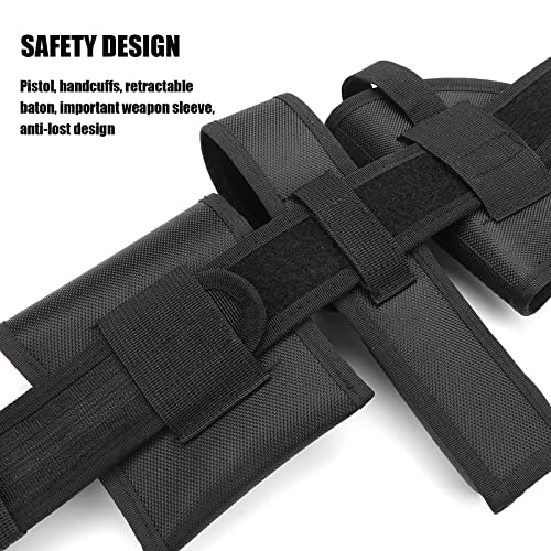 KEESIN 6 in 1 Utility Tactical Belt Multifunktionale Outdoor-Gürteltasche Patrouillenausrüstung für die Polizeiwache Sicherheitsjagd mit 5 Komponentenbeuteln(Schwarz)