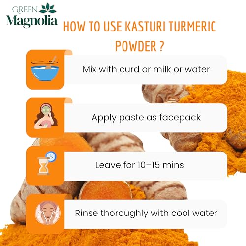 Image of Kasturi Turmeric Powder for Face & Skin Natural & Chemical-Free Wild Turmeric Powder for Skincare & Face Packs Help in Tan Removal Face cleansing (100gm)