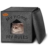 Katzenhöhle - Aus Umweltfreundlichem Filz - Passend für Kallax Regal - Mit Kissen - Anti-Rutsch B...