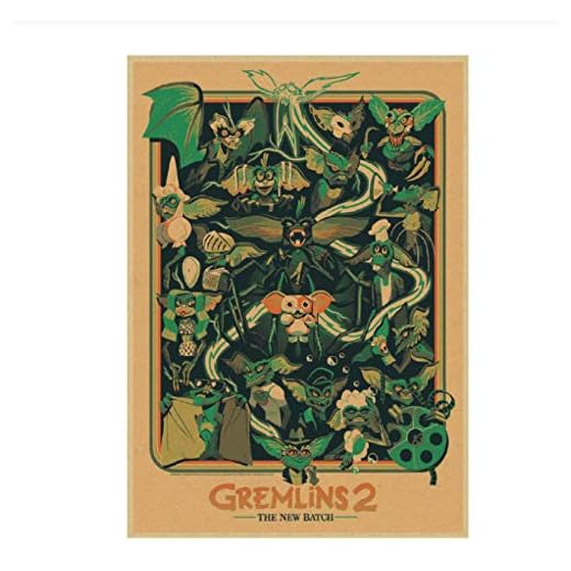 DPFRY Cuadro En Lienzo Fantasía Película De Terror Gremlins Póster E Impresión Estilo Retro Arte Decorativo De La Pared Pegatinas Carteles para El Hogar Kz880Xw 40X60Cm Sin Marco