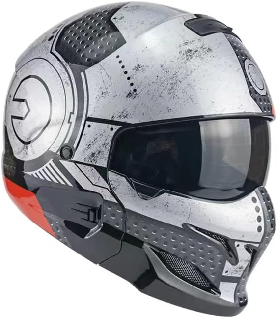 Miniatura 4 de Woljay Cascos modulares de cara abierta, casco de motocicleta de cara completa unisex para adultos, scooter, Street Bike Cruiser aprobado por DOT
