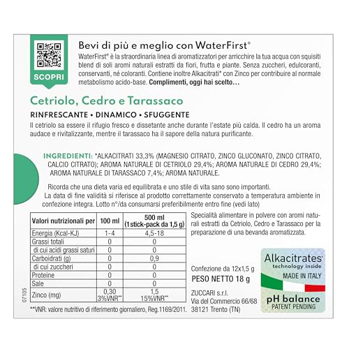 WaterFirst® Cetriolo, Cedro, Tarassaco ZUCCARI 12 Stick - 2